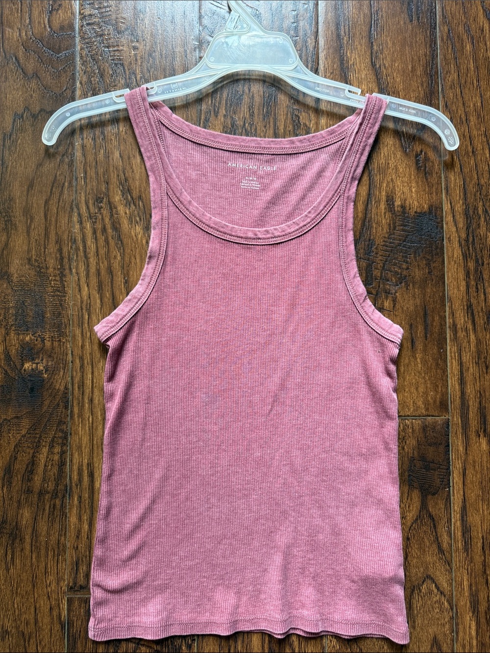 American Eagle Ribbed Tank Top - Dusty Rose, size medium